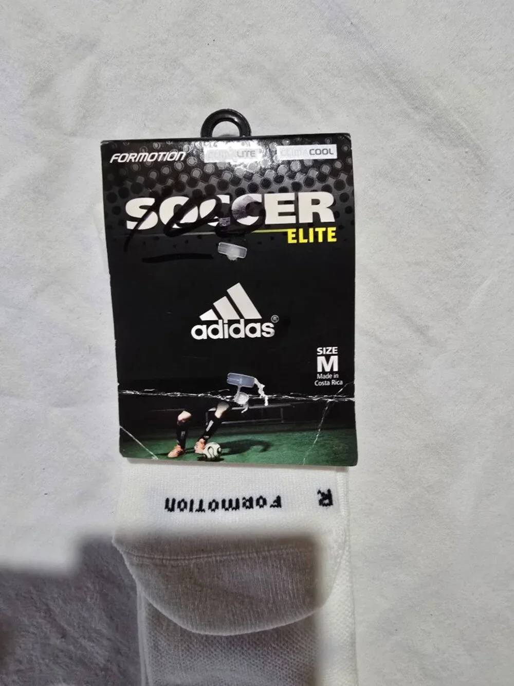 NWT Adidas Formotion Elite Soccer Socks White Medium Men 5-8.5 Women 5-9.5 Youth